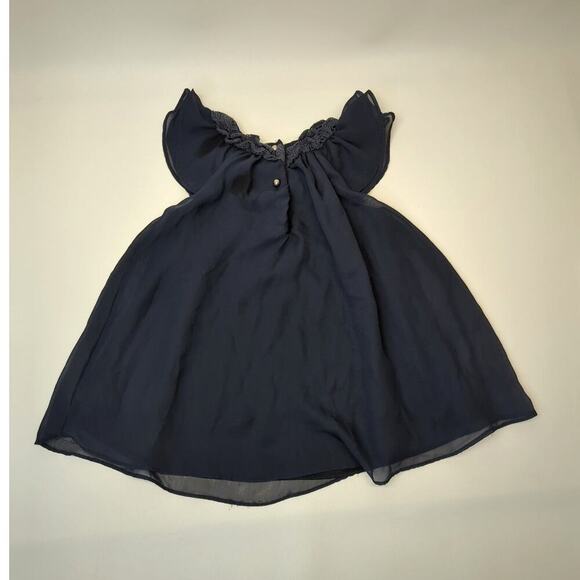 Max Studio Baby Dress Girls 3T Navy Blue - Picture 3 of 4